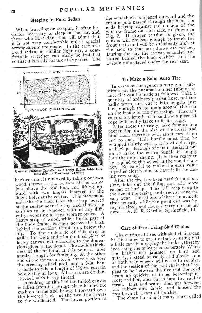 1924 Popular Mechanics Auto Tourist Handbook Page 61